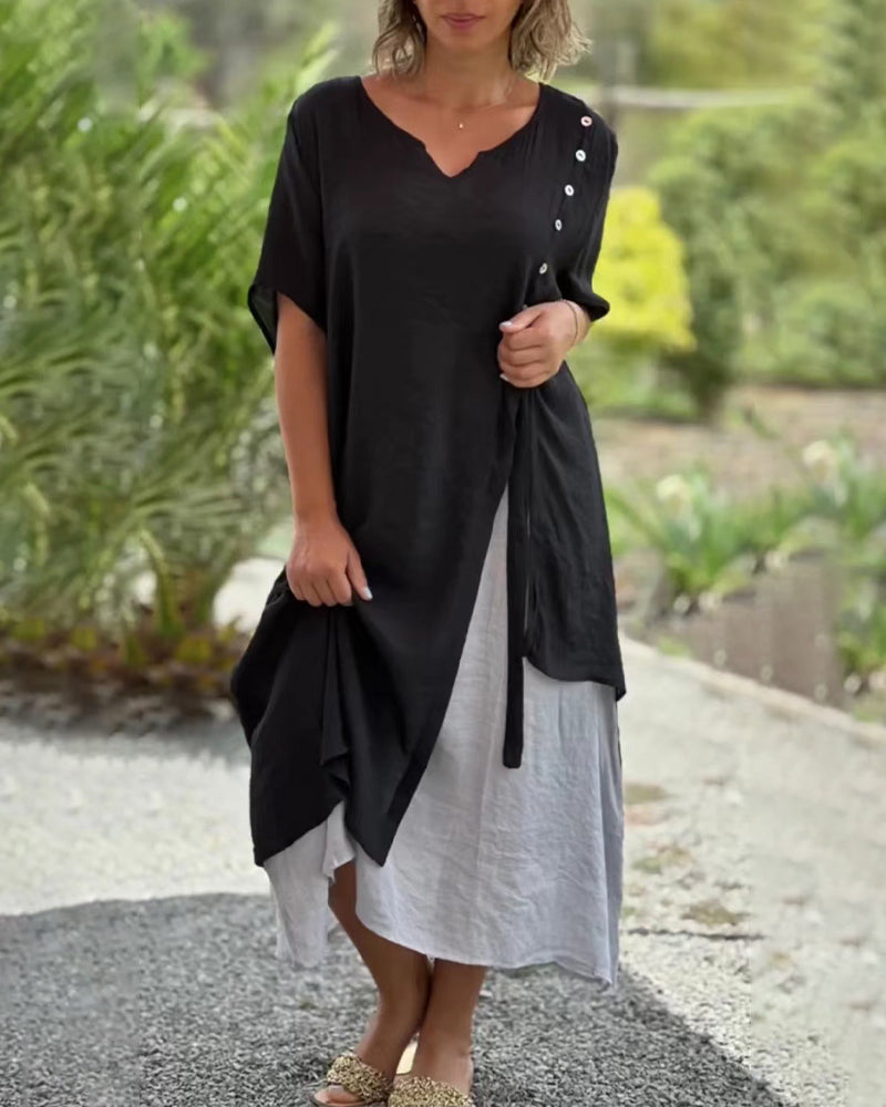 Vestido casual con manga corta - Comodidad y estilo