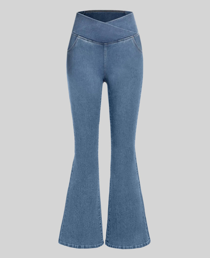 Calça Jeans de Cintura Alta Cruzada [COMPRE 1 LEVE 2]