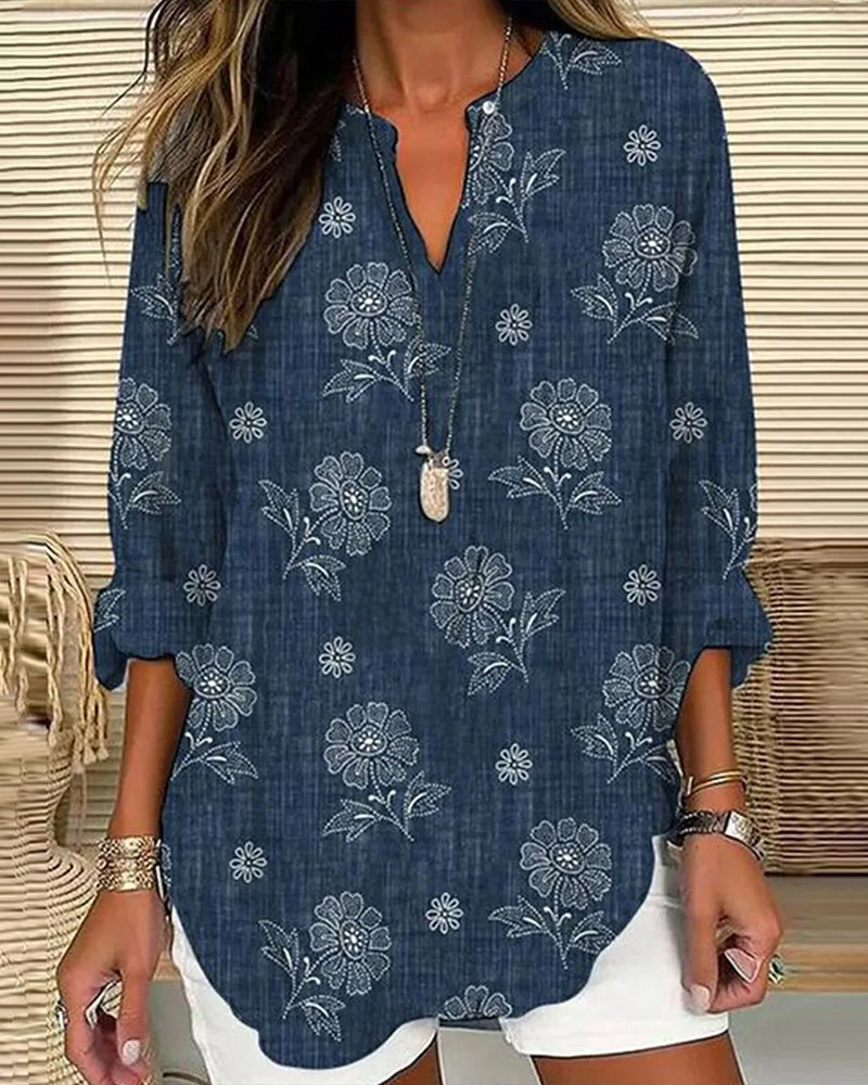 Blusa informal con estampado floral