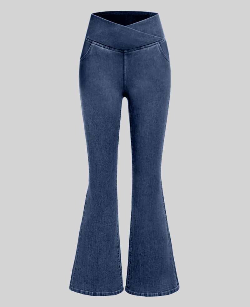 Calça Jeans de Cintura Alta Cruzada [COMPRE 1 LEVE 2]