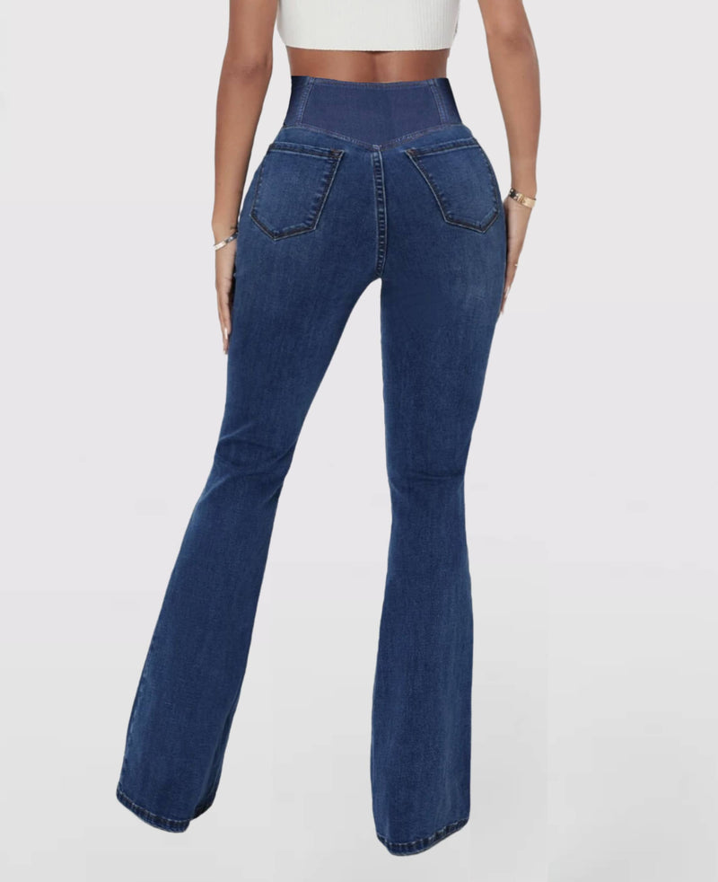 Calça Jeans de Cintura Alta Cruzada [COMPRE 1 LEVE 2]